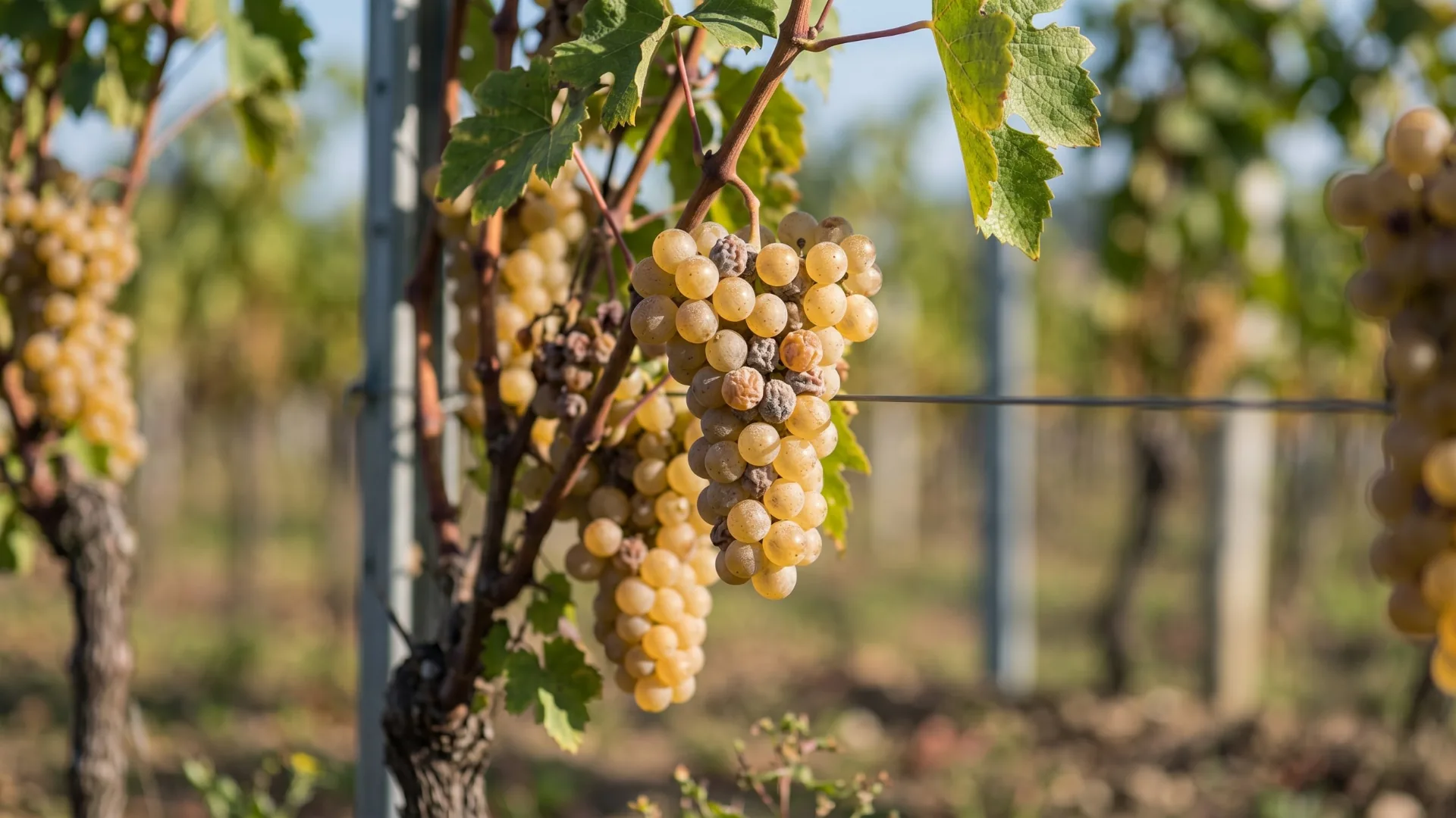 South-facing clay-limestone vineyard slopes in Bergerac